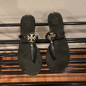 TORY BURCH mini miller black sandal size 8